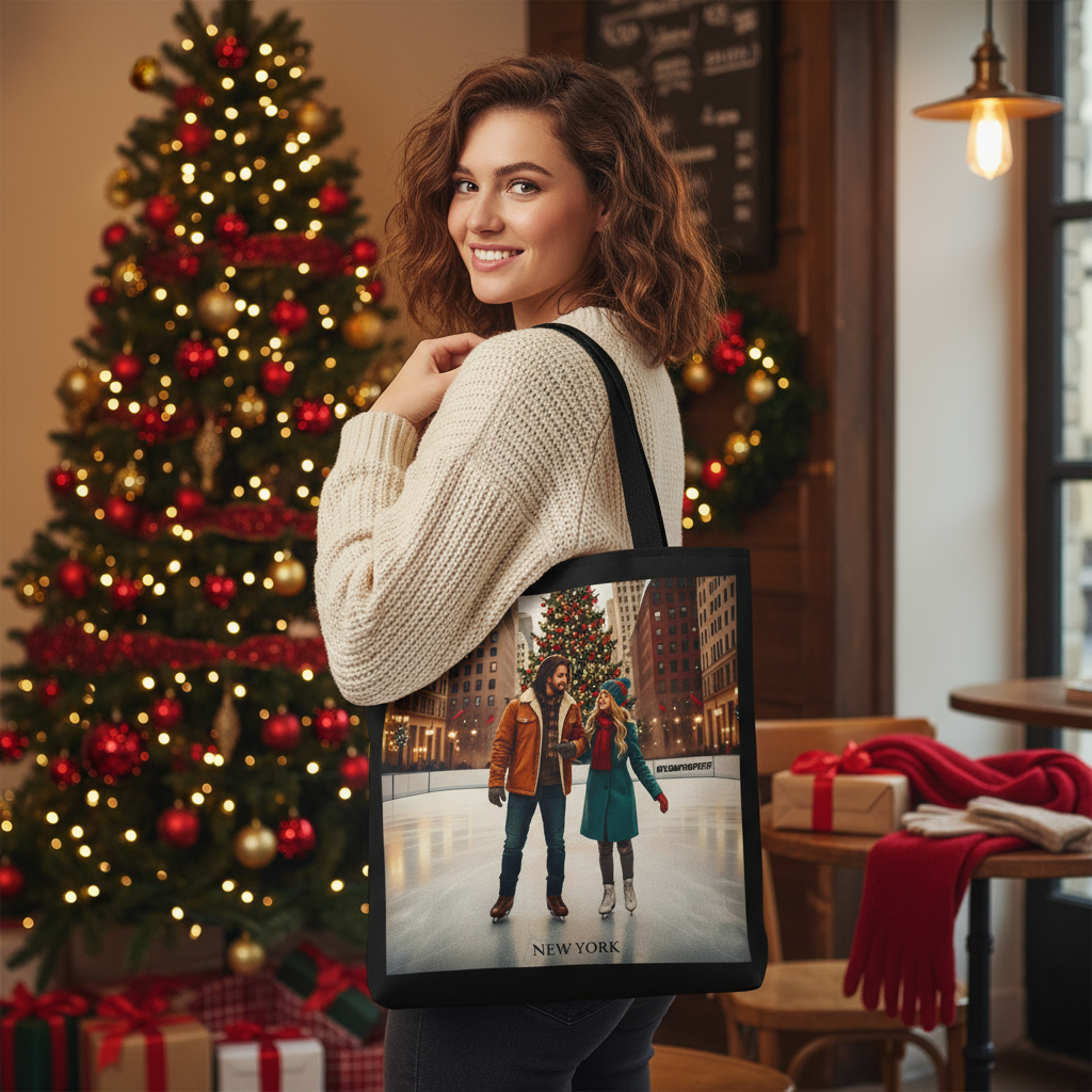 Romantic Holiday ice scating New york couples vibe