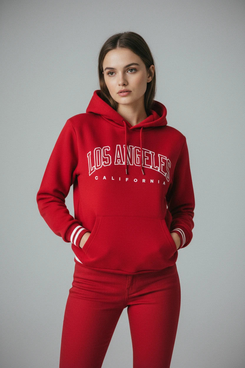 Los Angeles California Letter Print Womens Hoodie Pullover