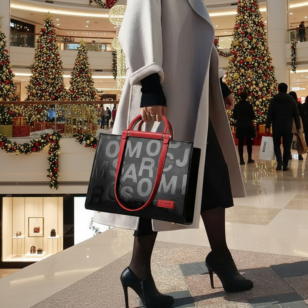 Large Capacity Women's Tote Bag with Letter Design