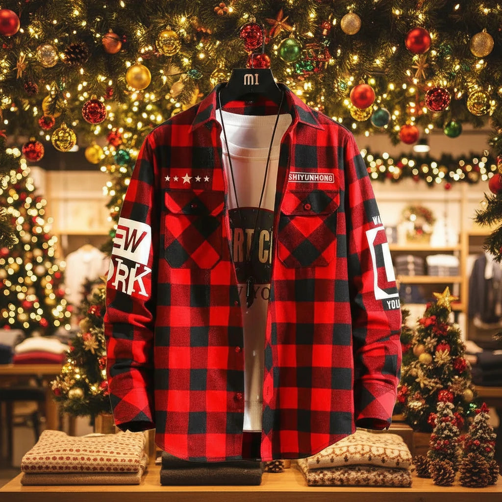 Slim Fit Casual Plaid Shirt for Men