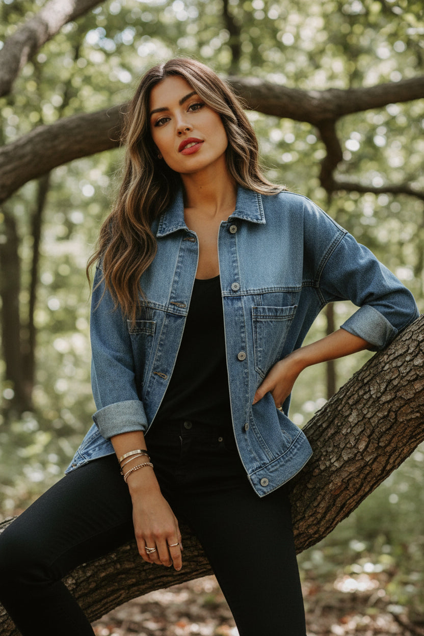 Premium Denim Jacket Oversized Light Blue Limited Edition