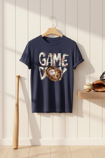 Blue Team Spirit Graphic Baseball Tee