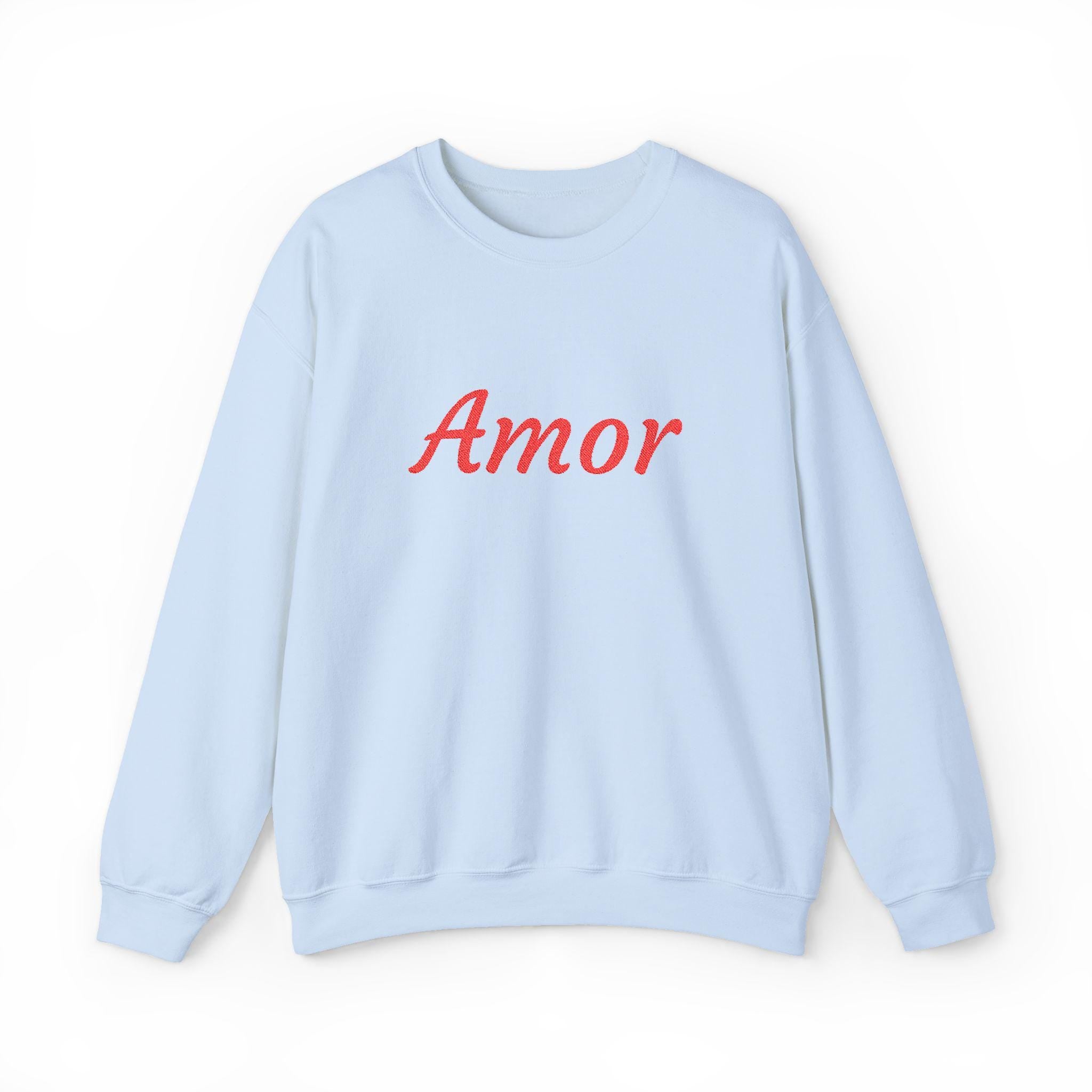 Amor Script Embroidered Pullover For Travelers Limited Edition Lightweight Warmth
