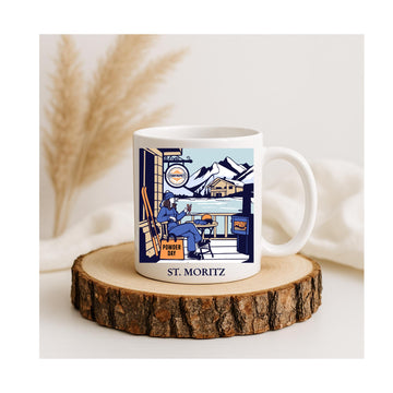 St Moritz Powder Day Mug Ceramic Coffee Cup Limited Edition
