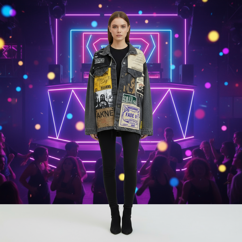 Vintage Style Patchwork Denim Jacket for Fall