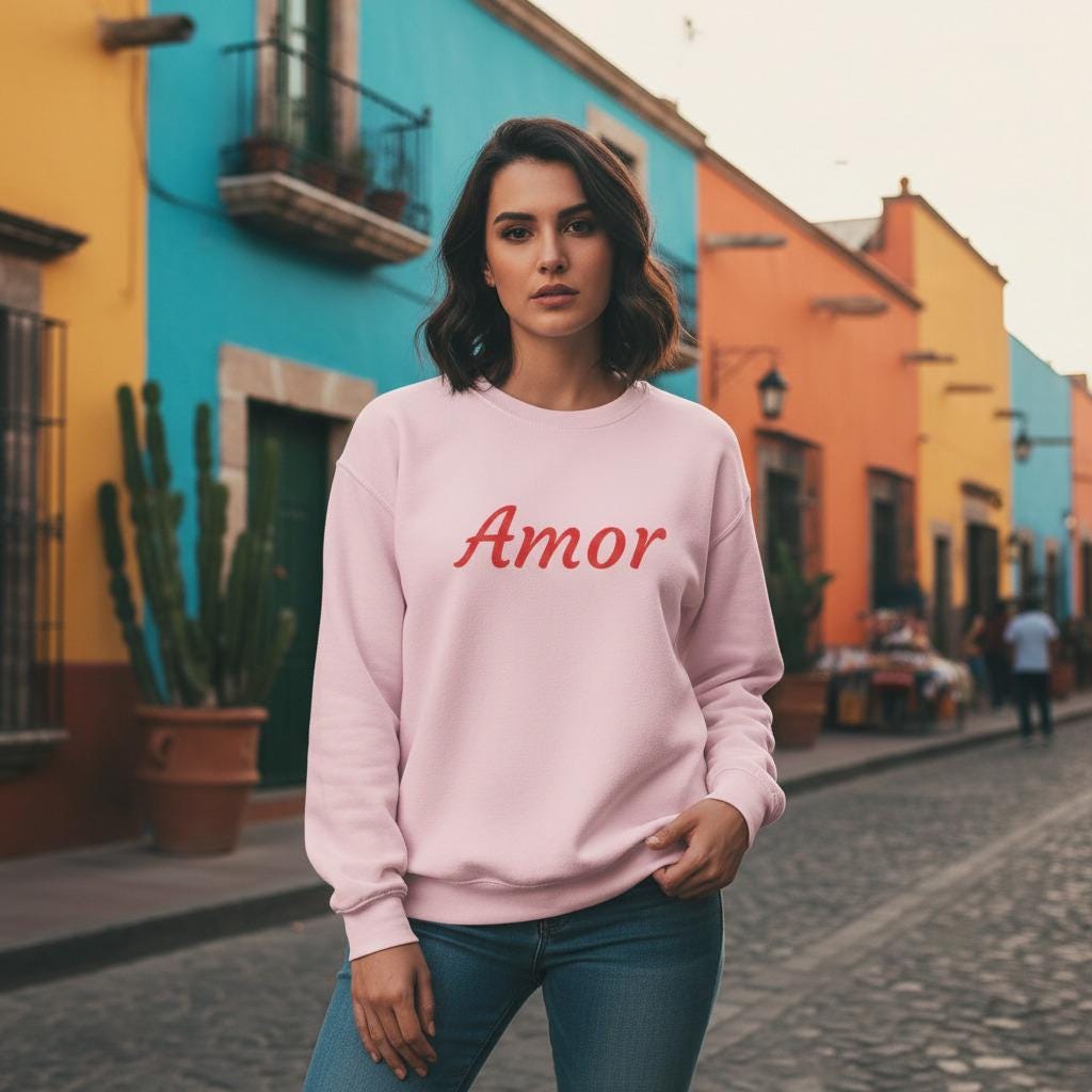 Amor Script Embroidered Pullover For Travelers Limited Edition Lightweight Warmth
