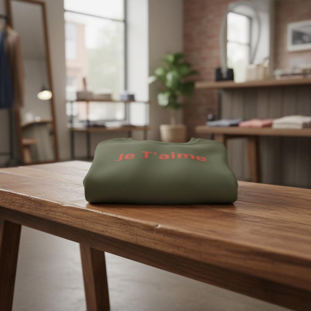 Embroidered French Love Sweatshirt Je Taime Limited