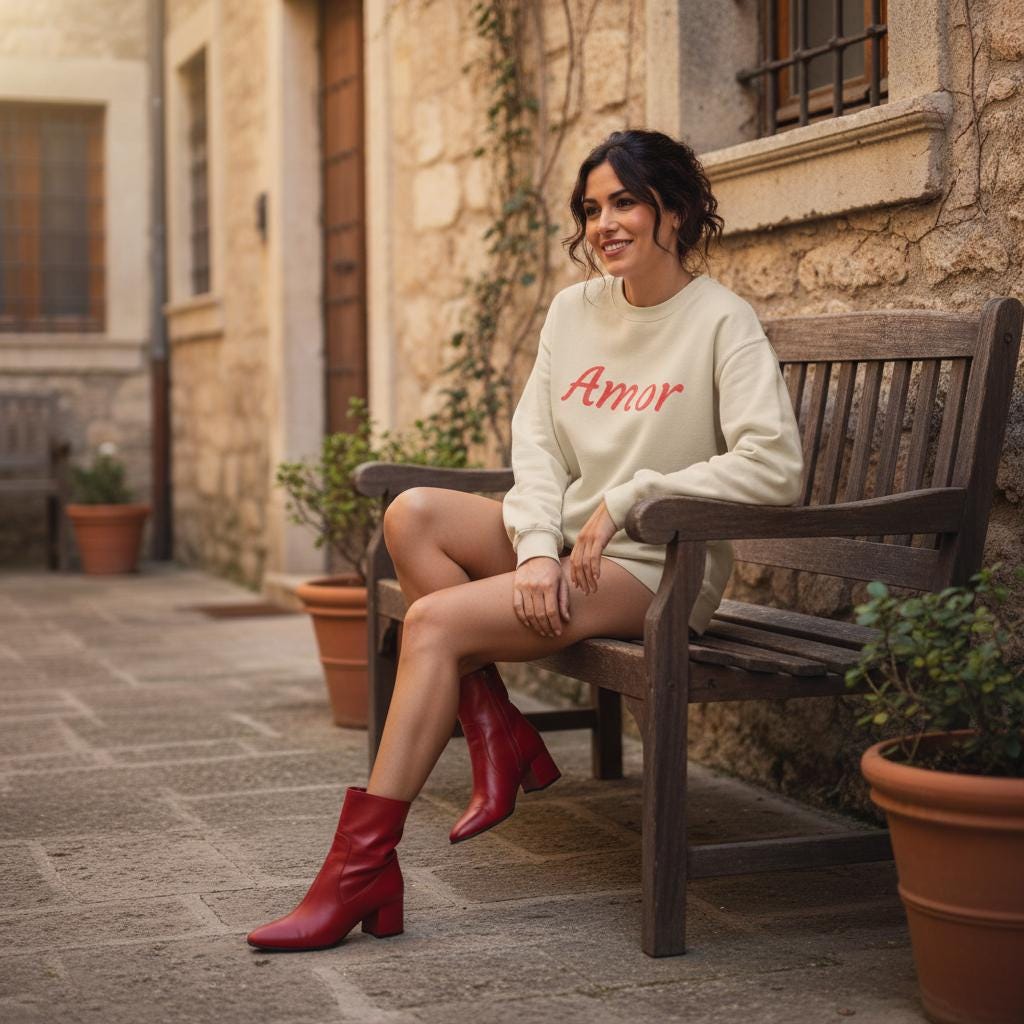 Amor Script Embroidered Pullover For Travelers Limited Edition Lightweight Warmth