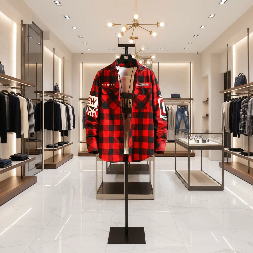 Slim Fit Casual Plaid Shirt for Men