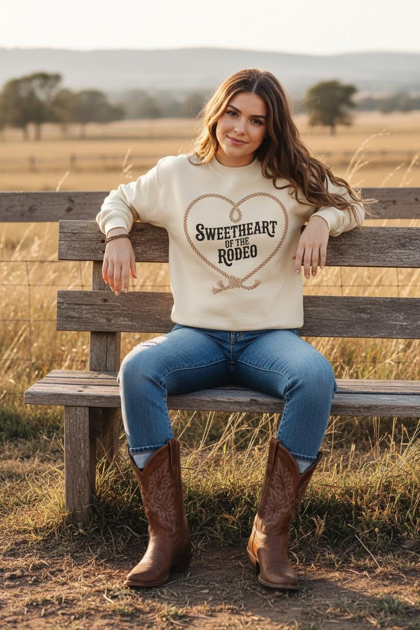 Sweetheart Of The Rodeo Sweatshirt Vintage Cowgirl Script Collection Limited Edition