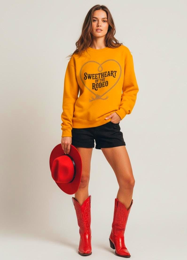 Sweetheart Of The Rodeo Sweatshirt Vintage Cowgirl Script Collection Limited Edition