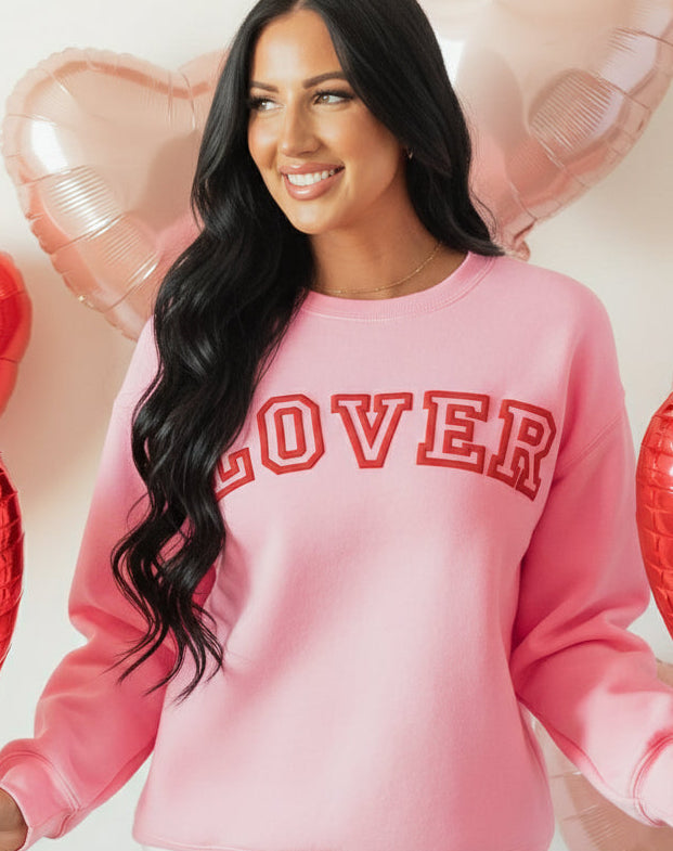 Lover Puff Print Pink Drop Shoulder Pullover From The Lover Collection Limited Edition