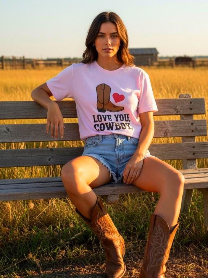 Country Love Cowboy Heart Tee Premium Cotton Collection Oversized Limited Edition Relaxed Fit