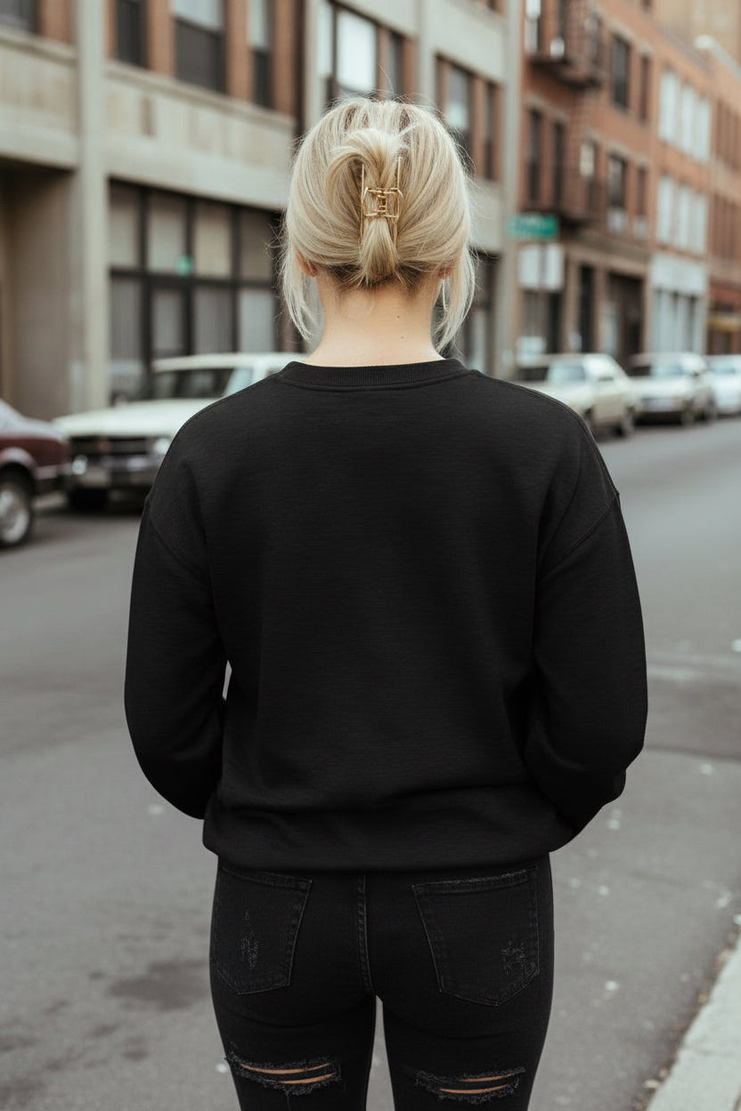 Heritage Collection Premium Cotton Knit Round Neck Pullover Black Limited Edition