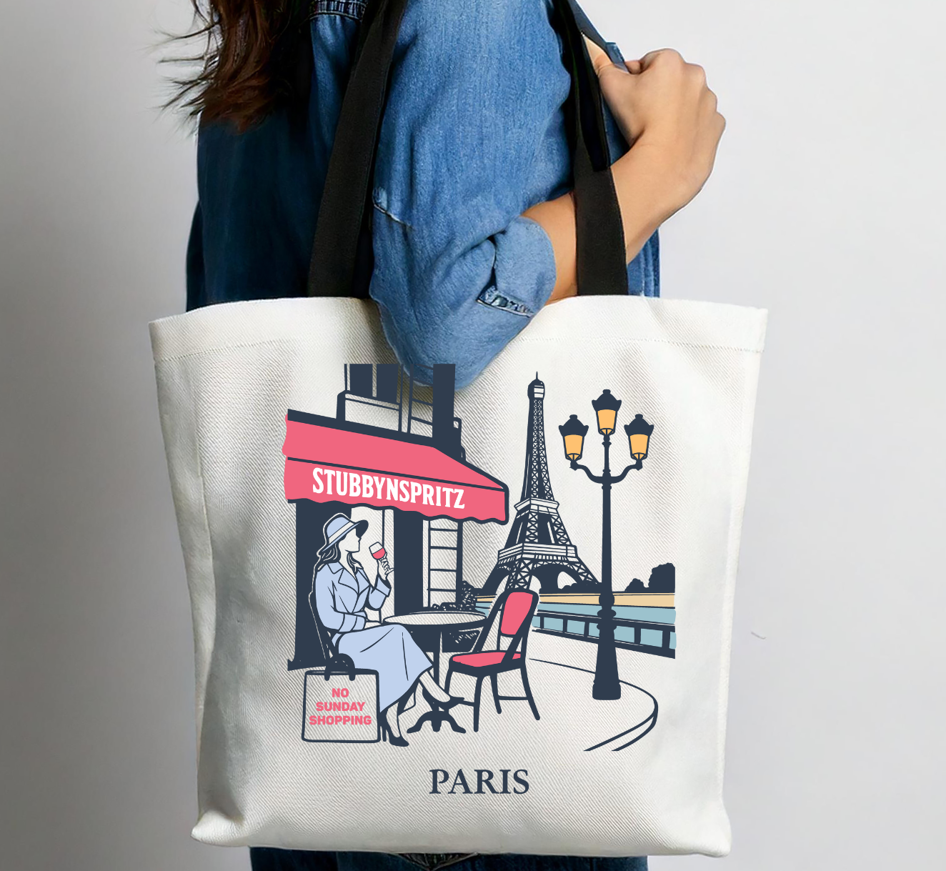 Parisian Collection Paris Cafe Premium Polyester Tote Bag Limited Release For Travel And Everyday Use