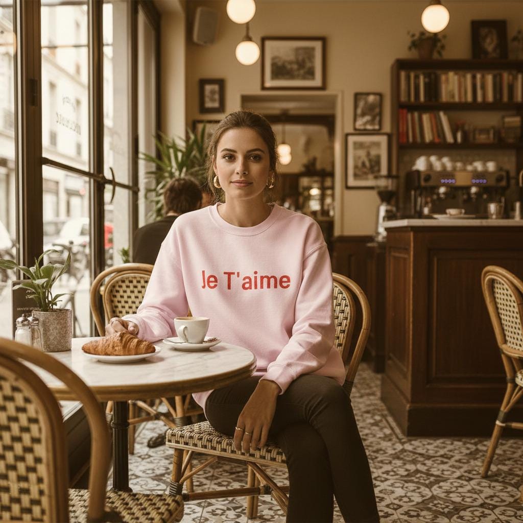 Embroidered French Love Sweatshirt Je Taime Limited
