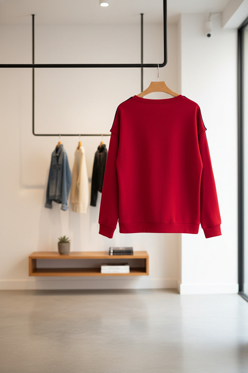 Fiery Red Varsity Sweatshirt Premium Knit Limited