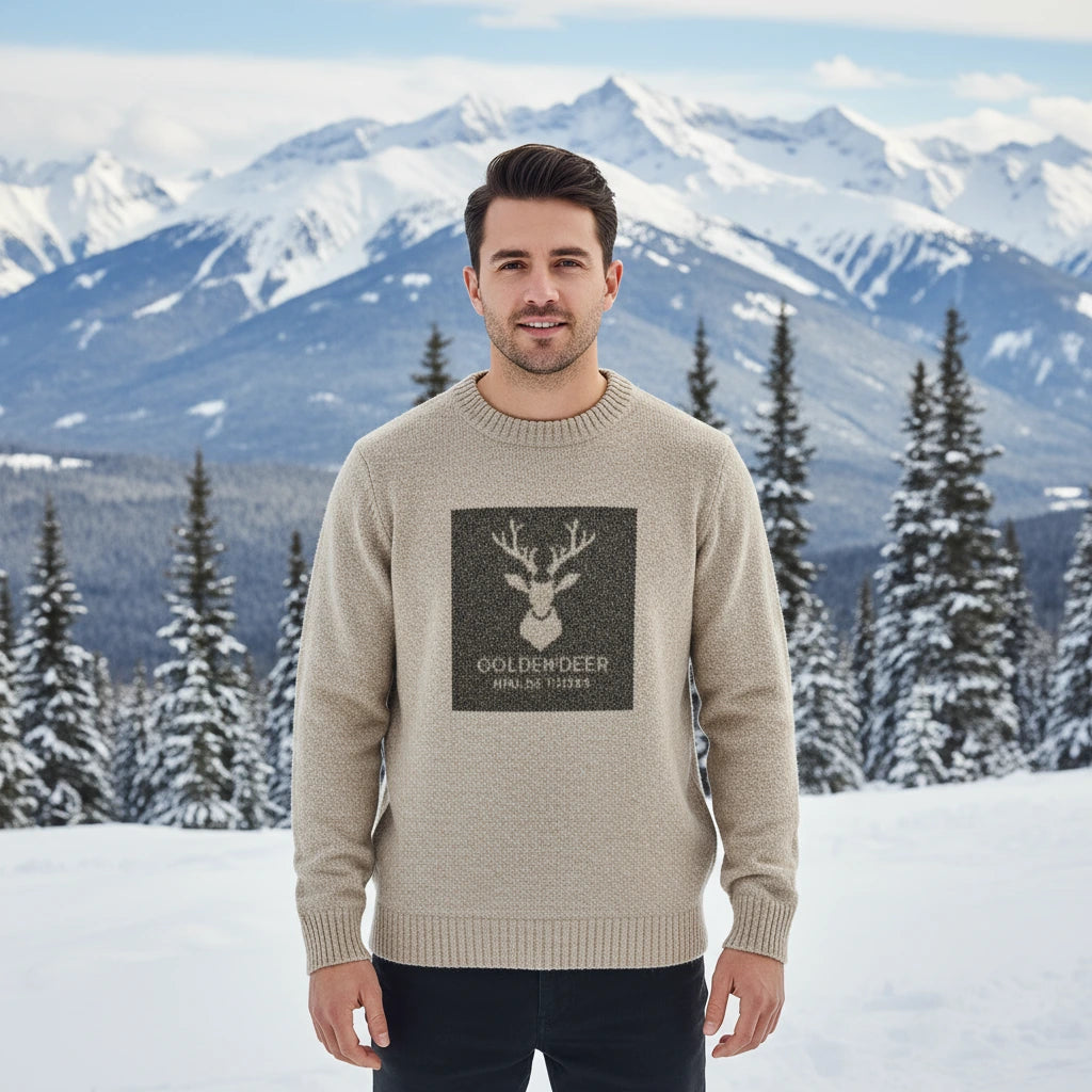 Men's Fashionable High Neck Warm Knit Sweater