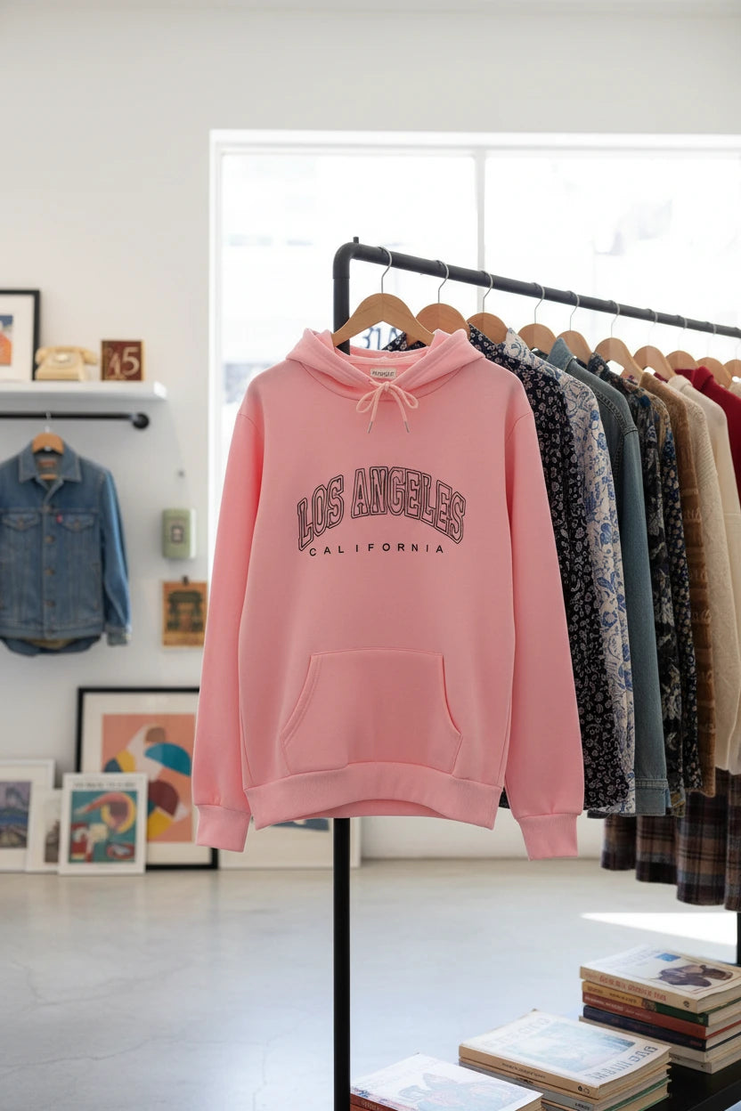 Los Angeles California Letter Print Womens Hoodie Pullover