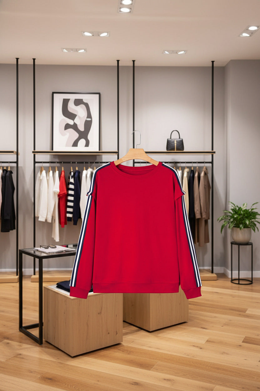 Fiery Red Varsity Sweatshirt Premium Knit Limited