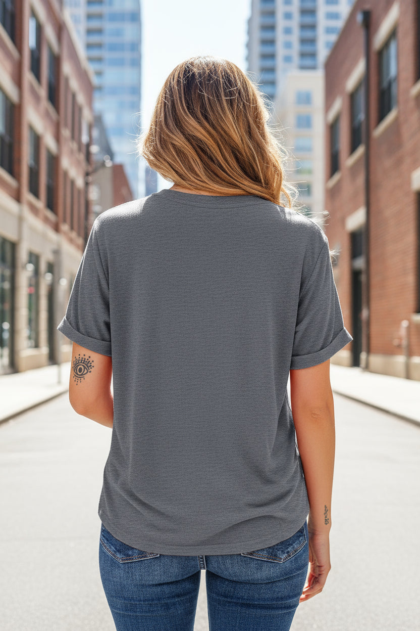 Gray Colorful GAME DAY Graphic Crew T Shirt