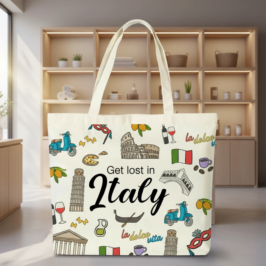 Canvas Tote Bag Italy Travel Gift Tote Bags for Women