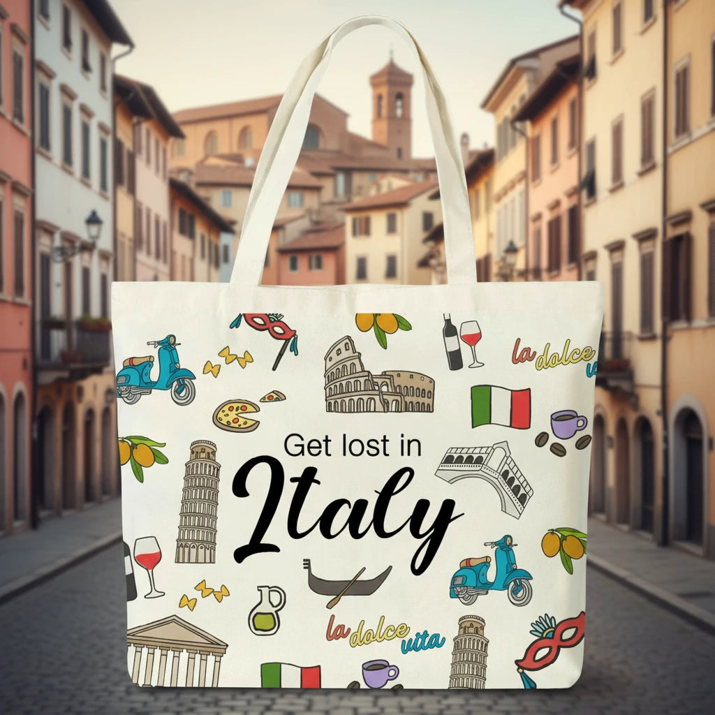 Canvas Tote Bag Italy Travel Gift Tote Bags for Women
