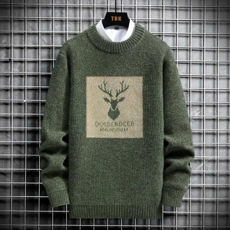 Men's Fashionable High Neck Warm Knit Sweater