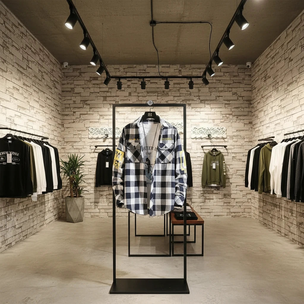 Slim Fit Casual Plaid Shirt for Men