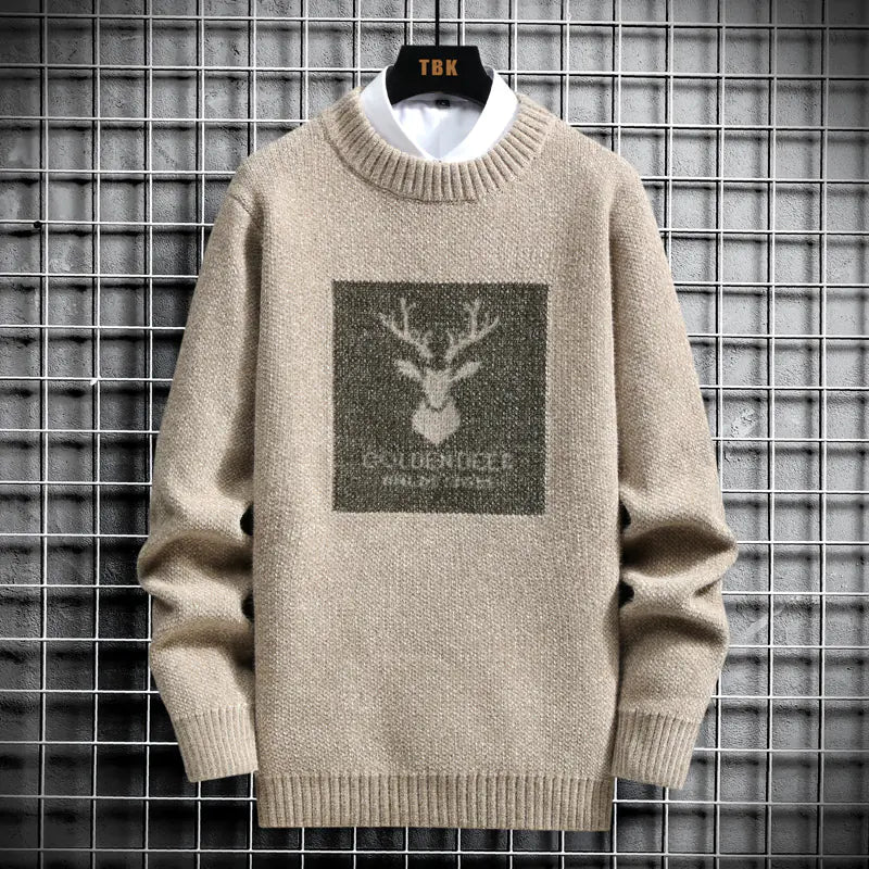 Men's Fashionable High Neck Warm Knit Sweater