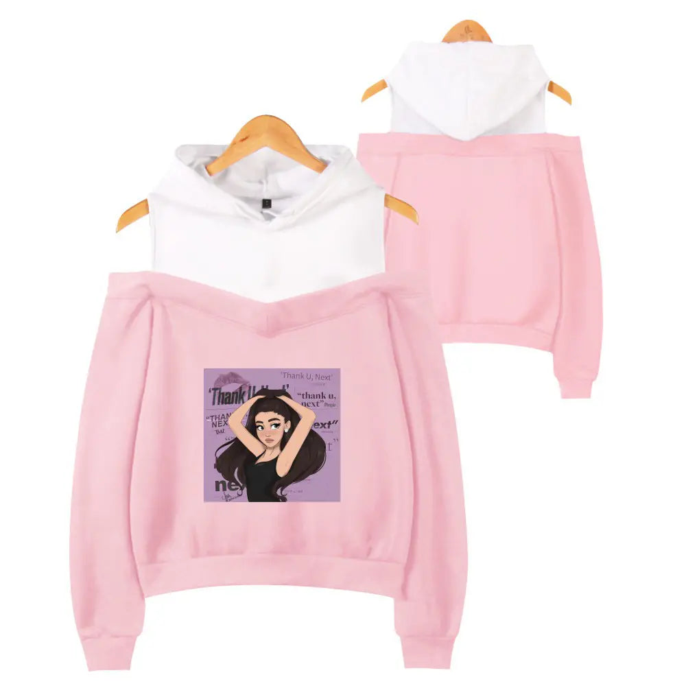 Ariana Grande Style Women's Off-Shoulder Hoodie