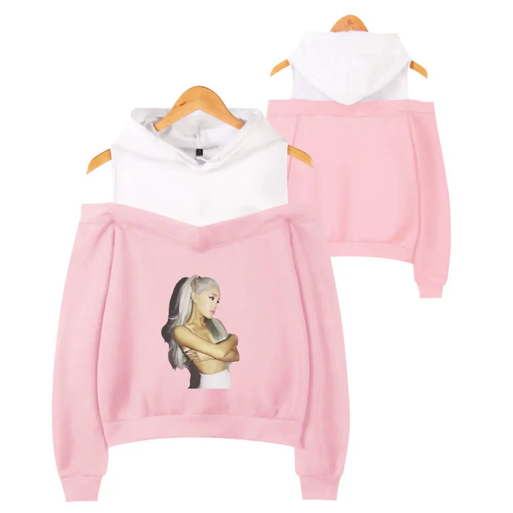Ariana Grande Style Women's Off-Shoulder Hoodie