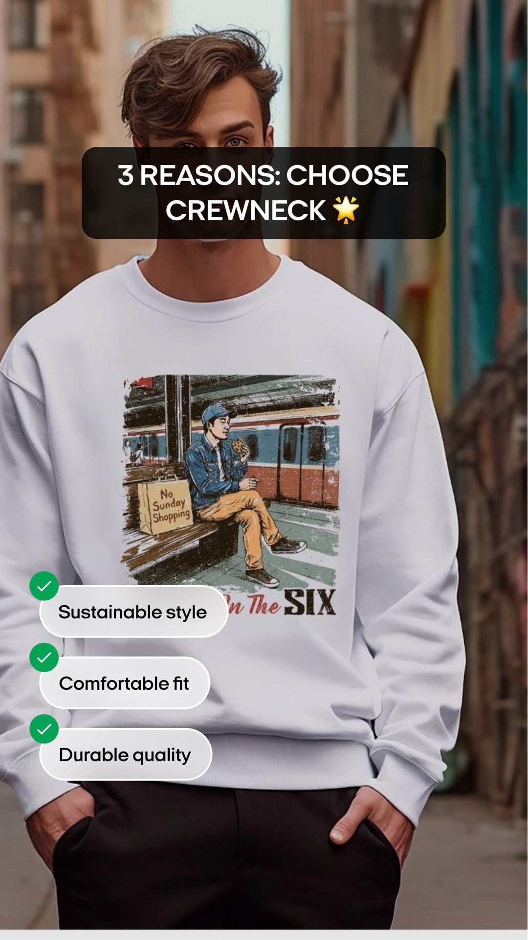 Limited Edition Subway Crewneck Premium Cotton Blend