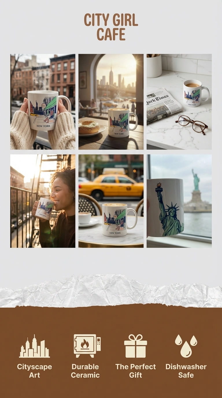 New York Cafe Ceramic Coffee Mug Limited Edition