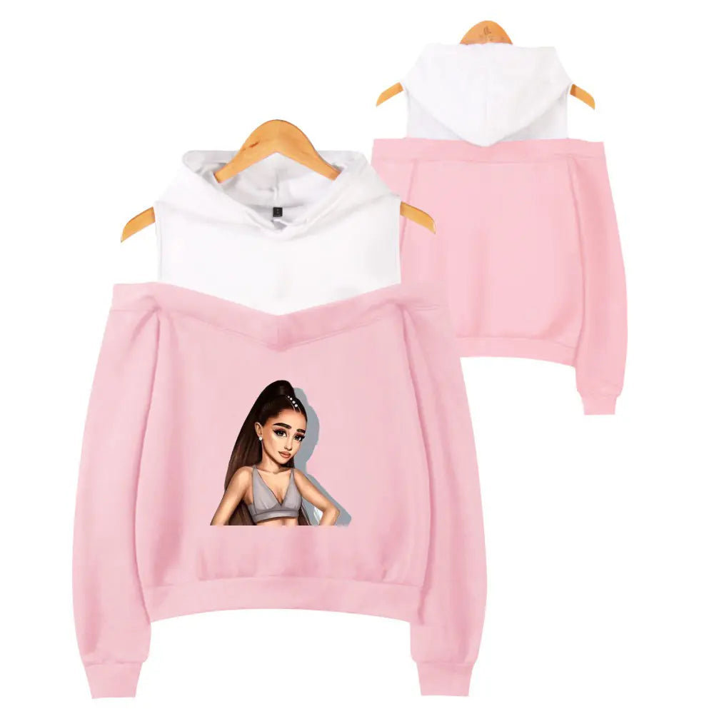 Ariana Grande Style Women's Off-Shoulder Hoodie