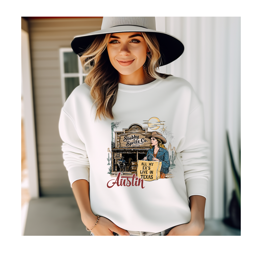 All My Exs Live In Texas Sweatshirt Premium Cotton Blend Limited Release Collectors Item