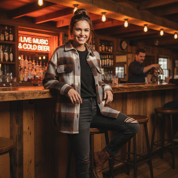 Slim Fit Plaid Shirt Jacket