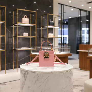 Mini Color Block Leather Box Bag First Layer Cowhide Limited Edition Exclusive Access