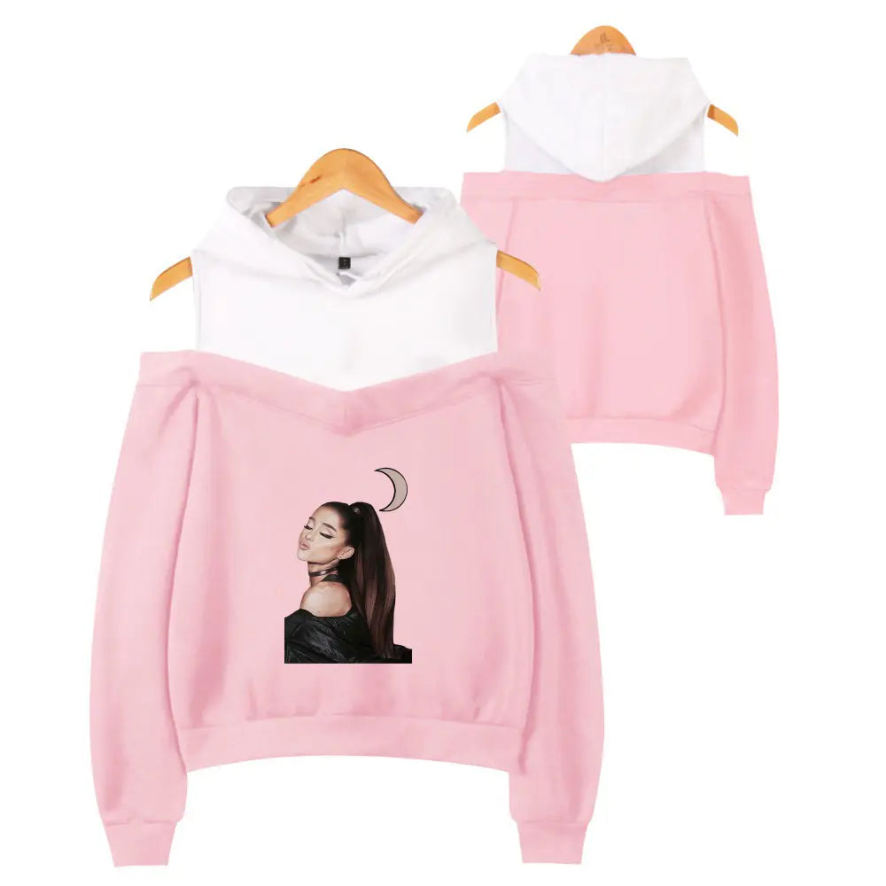 Ariana Grande Style Women's Off-Shoulder Hoodie