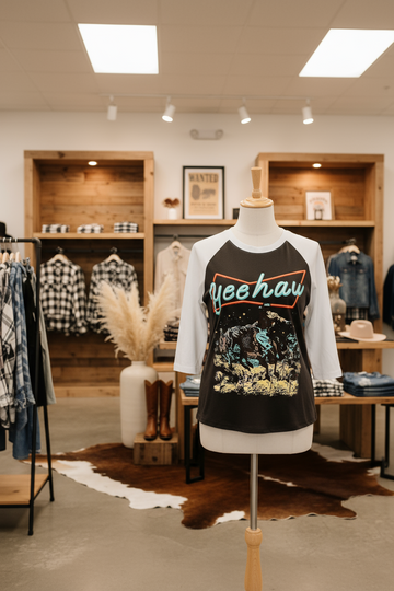 Heritage Collection Raglan Long Sleeve Top Vintage Graphic Limited Edition Timeless Craft