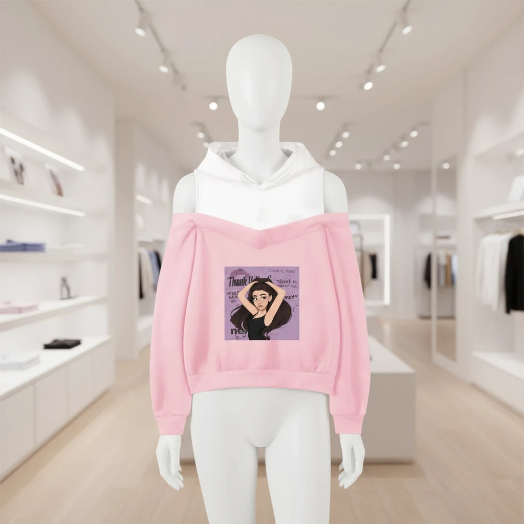 Ariana Grande Style Women's Off-Shoulder Hoodie
