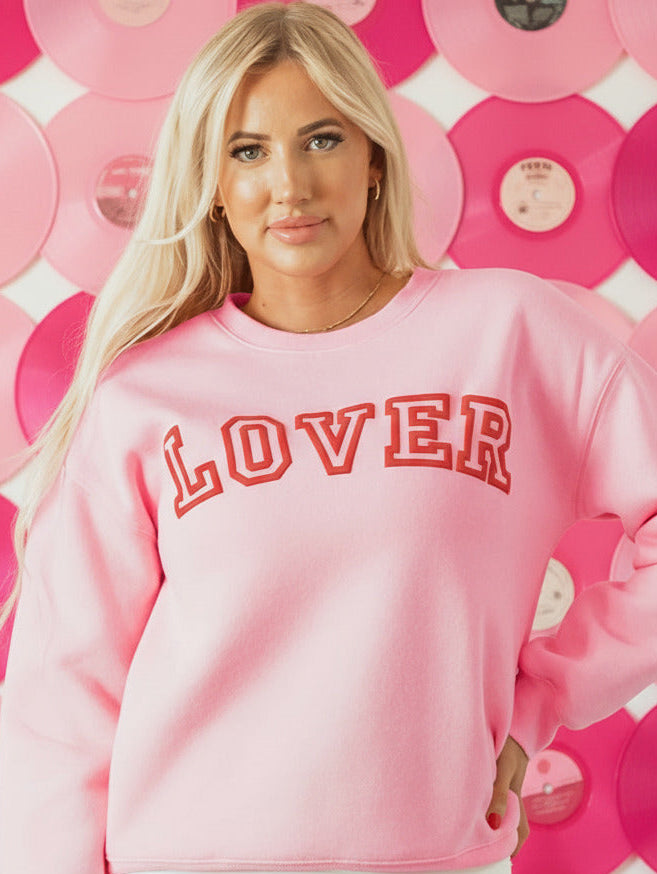 Lover Puff Print Pink Drop Shoulder Pullover From The Lover Collection Limited Edition