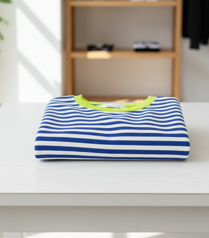 Sky Blue Striped Ribbed Sweatshirt From Luxe Heritage Collection Premium Knitwear Exclusive Edition