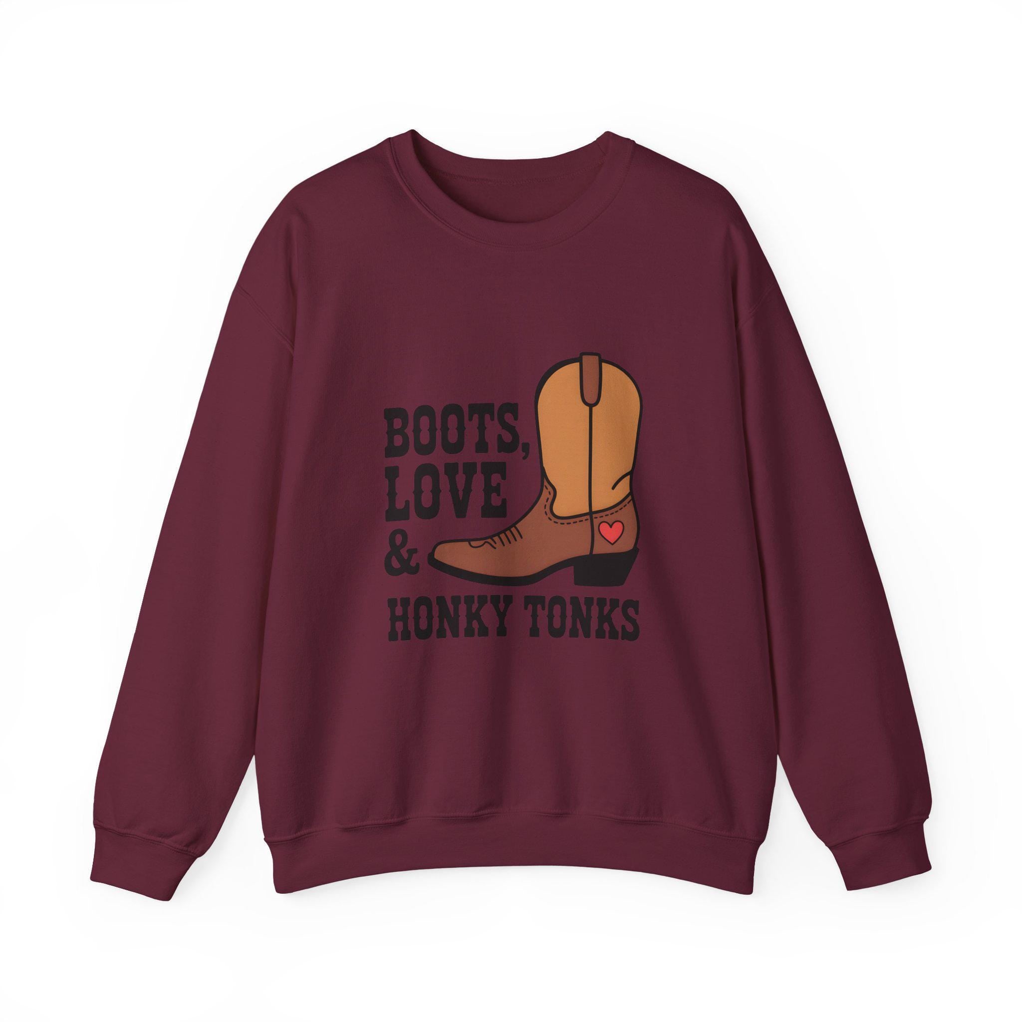 Premium Cotton Fleece Sweatshirt With Cowboy Boots Graphic Limited Edition Western Collection
