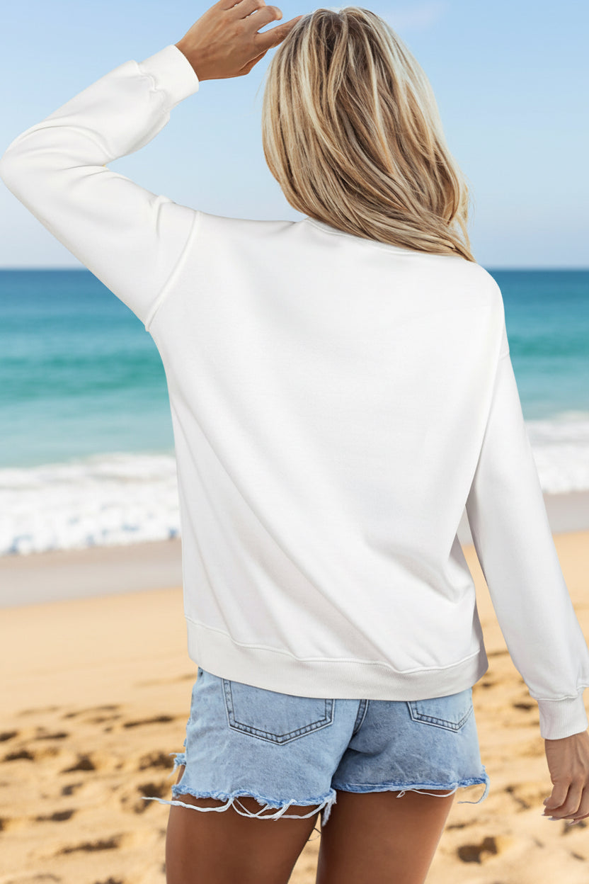 Premium Cotton Sweatshirt Drop Shoulder With American Flag Graphic Limited Edition