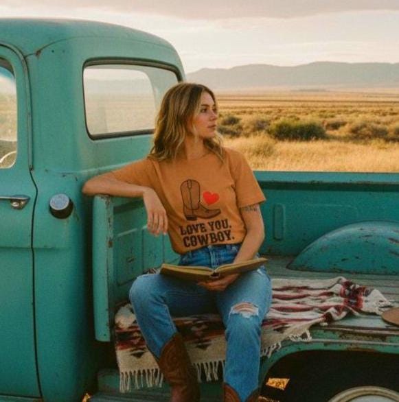 Country Love Cowboy Heart Tee Premium Cotton Collection Oversized Limited Edition Relaxed Fit