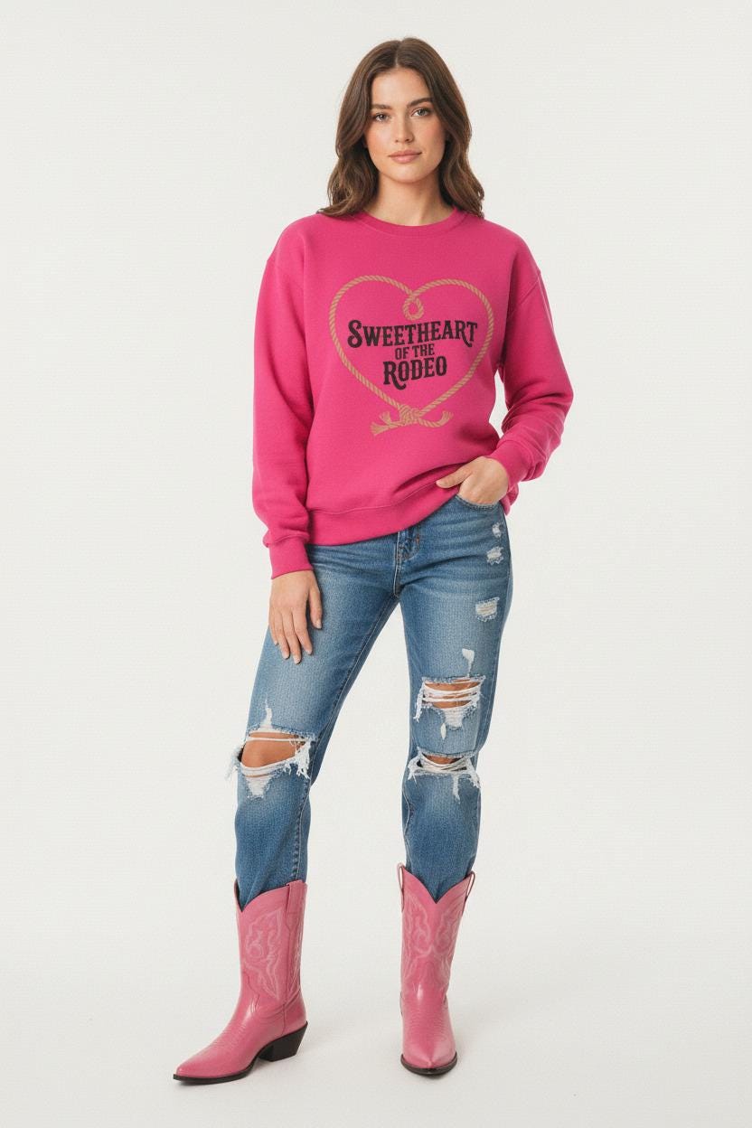 Sweetheart Of The Rodeo Sweatshirt Vintage Cowgirl Script Collection Limited Edition