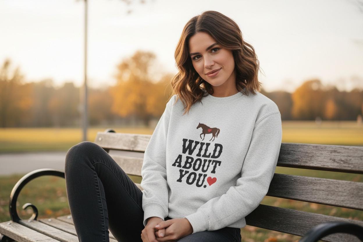 Wild About You Country Western Sweatshirt Cotton Poly Blend Rodeo Collection Limited Release