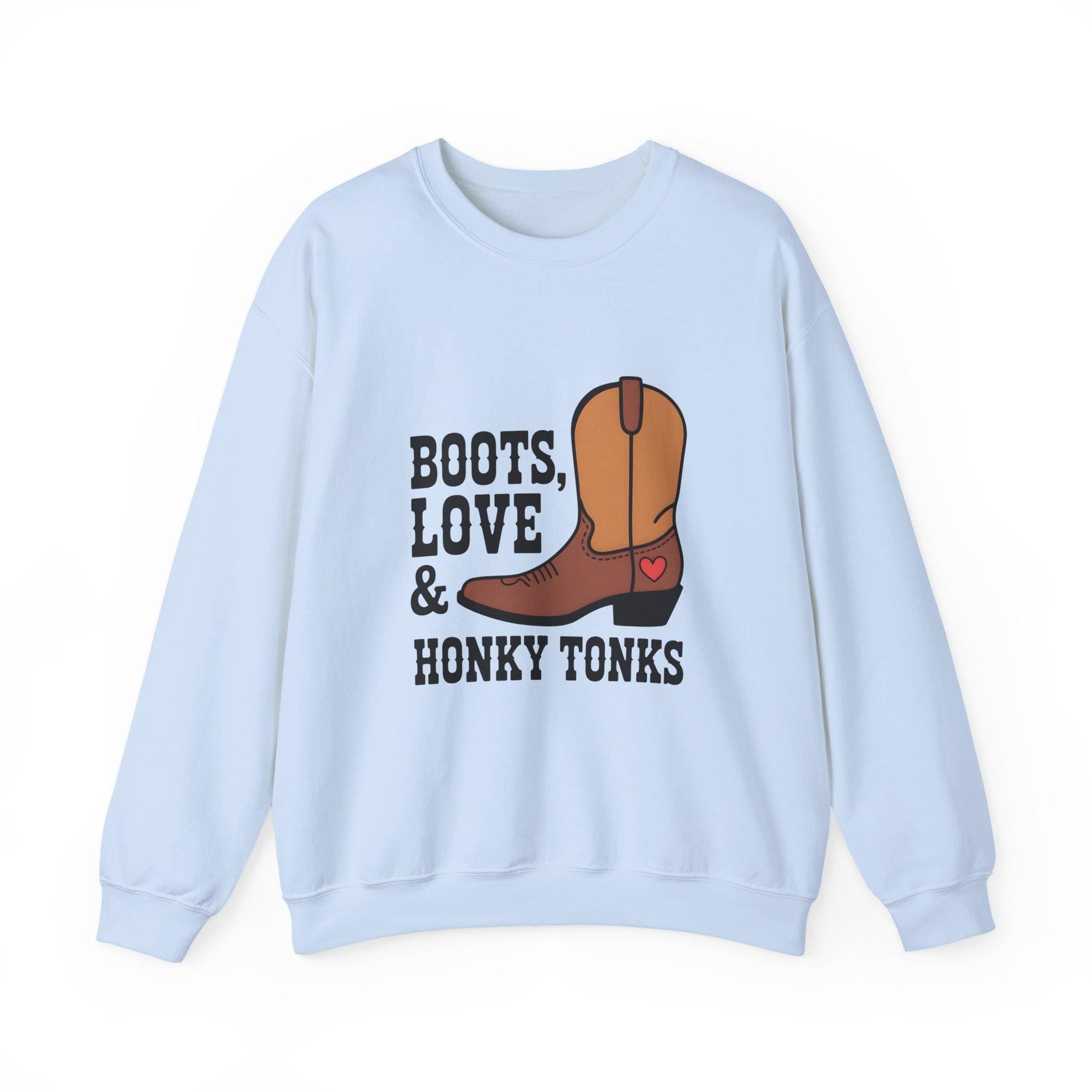 Premium Cotton Fleece Sweatshirt With Cowboy Boots Graphic Limited Edition Western Collection