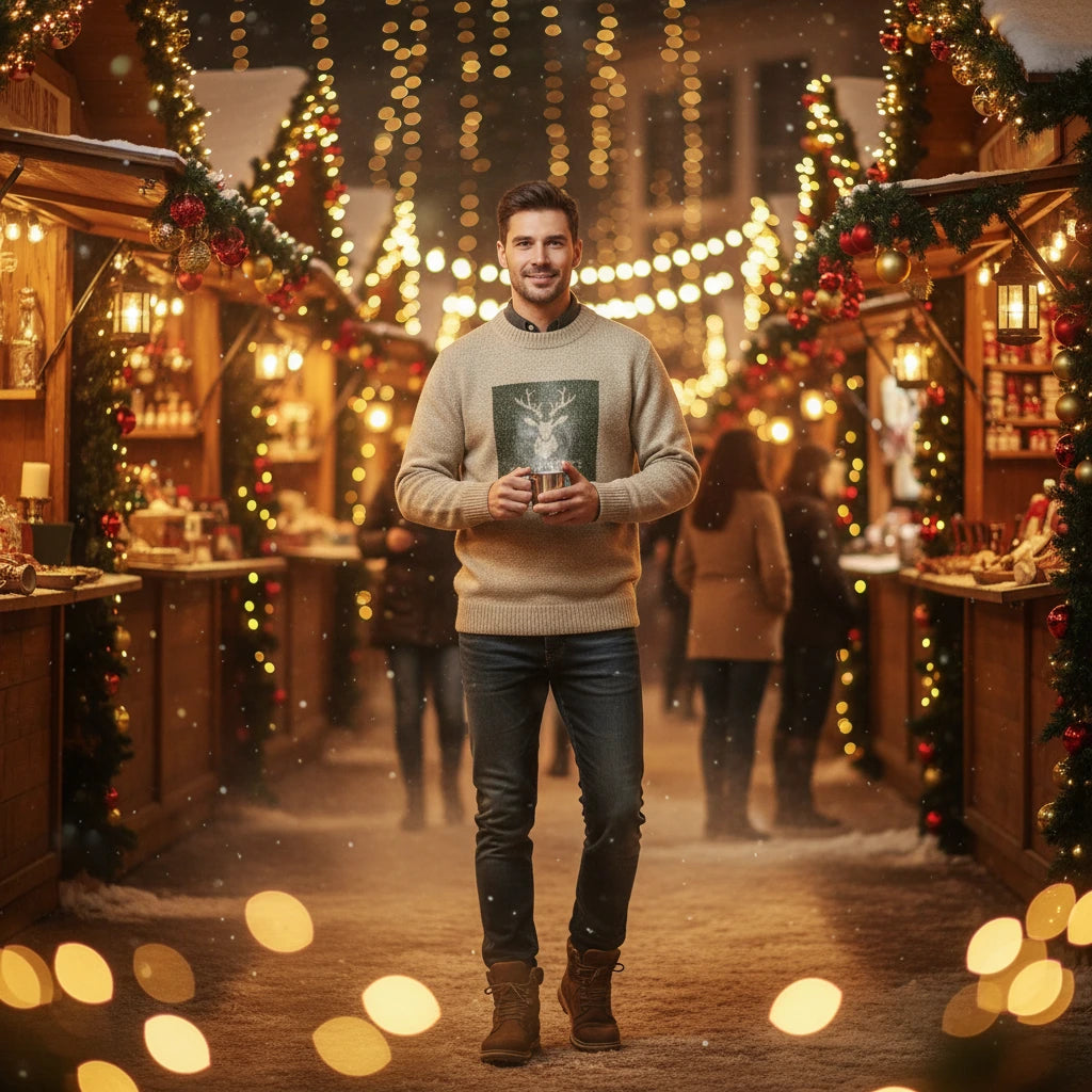 Men's Fashionable High Neck Warm Knit Sweater